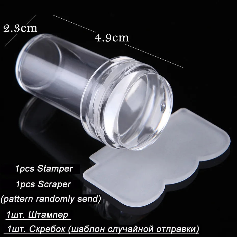 Clear Jelly Nail Stamping Set – Stamper & Scraper Tool