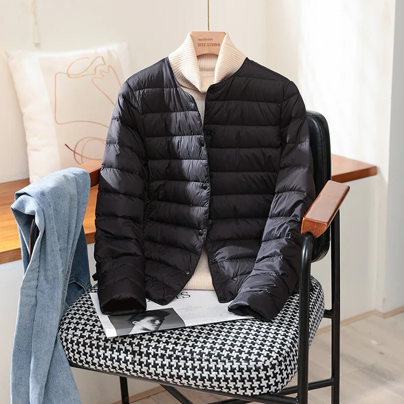 Elegant Warmth: NoEnName_Null Women's Office Lady Down Jacket