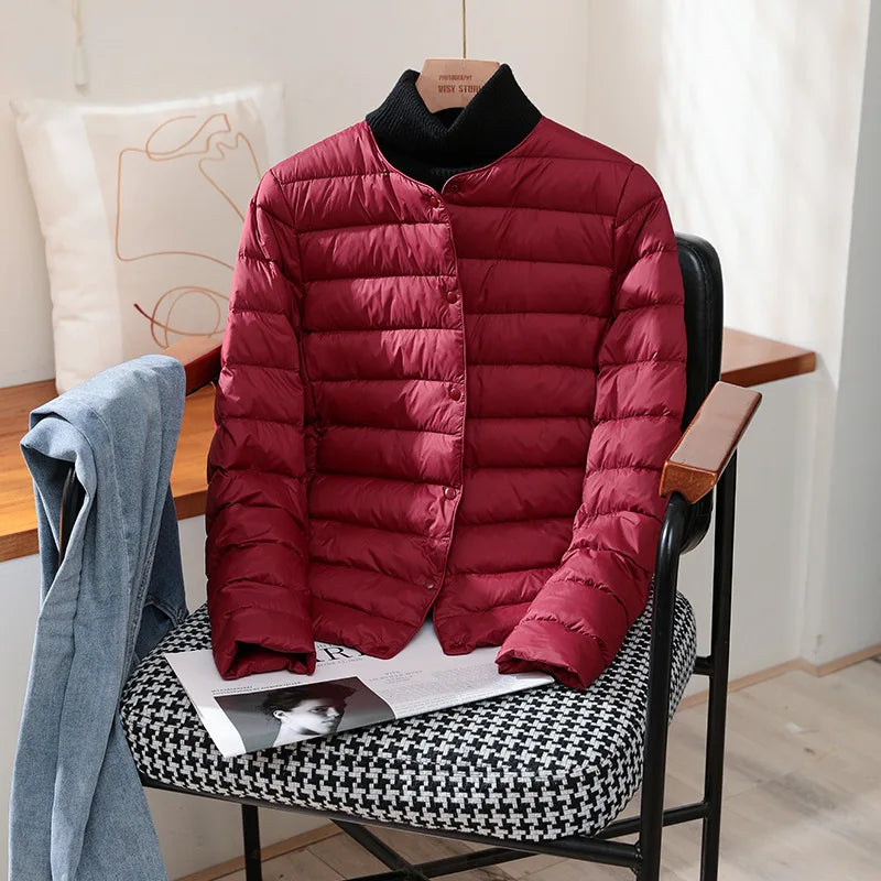 Elegant Warmth: NoEnName_Null Women's Office Lady Down Jacket