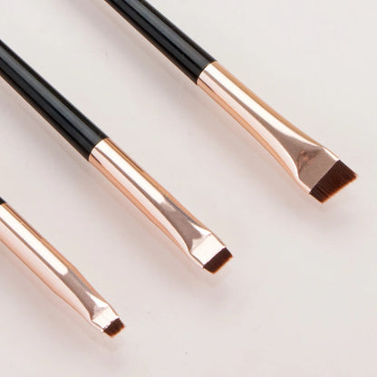 3pcs Precision Eyeliner & Eyebrow Brush Set