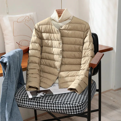 Elegant Warmth: NoEnName_Null Women's Office Lady Down Jacket