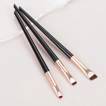 3pcs Precision Eyeliner & Eyebrow Brush Set