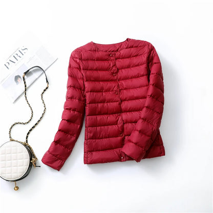 Elegant Warmth: NoEnName_Null Women's Office Lady Down Jacket