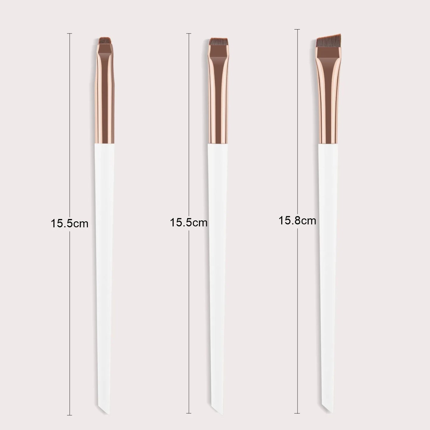 3pcs Precision Eyeliner & Eyebrow Brush Set