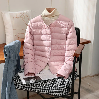 Elegant Warmth: NoEnName_Null Women's Office Lady Down Jacket