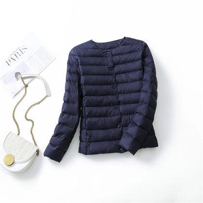 Elegant Warmth: NoEnName_Null Women's Office Lady Down Jacket