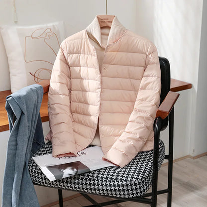 Elegant Warmth: NoEnName_Null Women's Office Lady Down Jacket